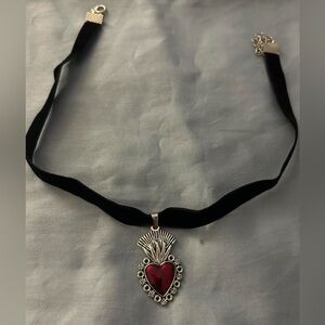 Elegant Red Heart Pendant Necklace